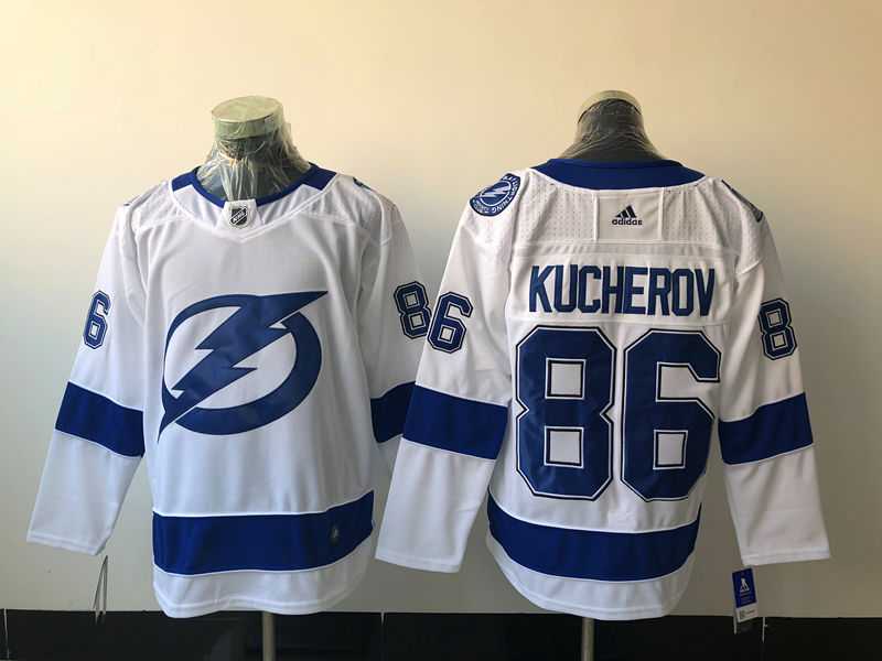 Tampa Bay Lightning #86 Nikita Kucherov White Adidas Stitched Jersey